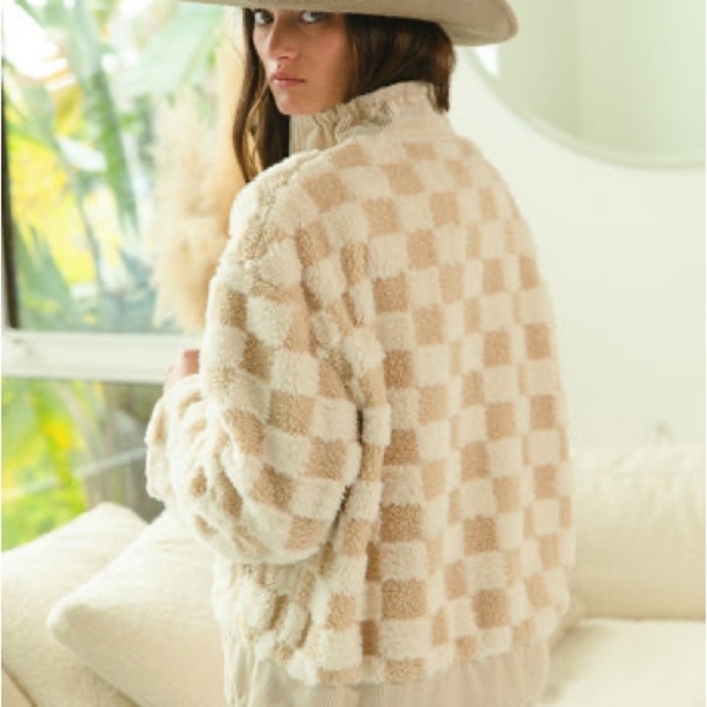 Ascot & Hart maison sherpa check jacket